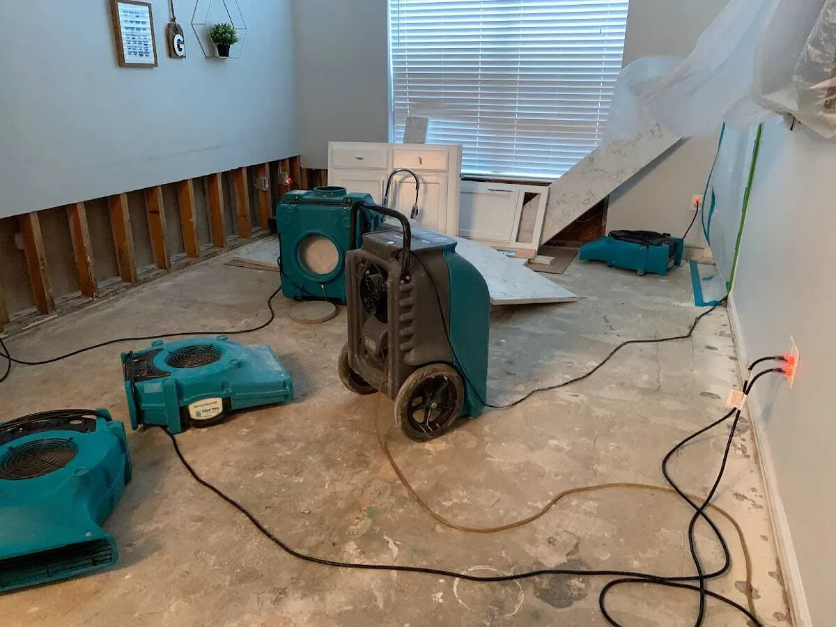 Dehumidifier in flood-cut room for Water Extraction & Removal in Barnegat